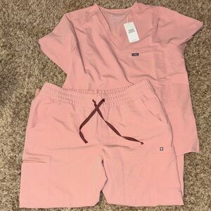 Figs Blush Pink Scrub Top